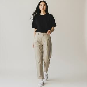 Brunello Cucinelli Pleated Cotton Blend Ruffle Waistband Pants